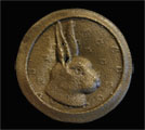 button with rabbit design